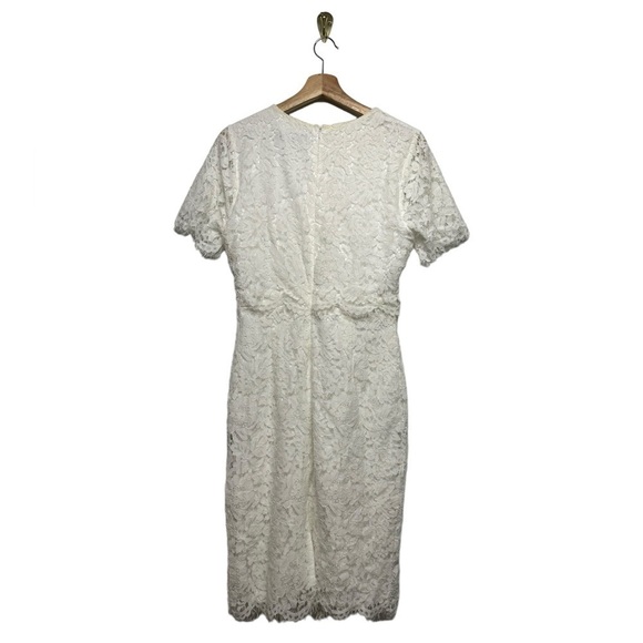 NWT LULU’S Devotion White Lace Short Sleeve Midi Dress M - Picture 9 of 12